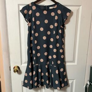 Loft blueish purple with pink dots shift dress - size XS​